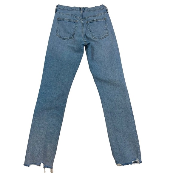 Agolde Merrel Straight Ankle Jeans Womans Size 24 Medium Wash Raw Hem - Picture 5 of 11